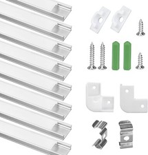 SENXINGYAN LED Aluminum Profile V-Shape 8x1m Led Channel with Cover SILVER