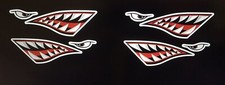 tiger shark teeth stickers Printed Laminated & Cut For Helmet, Motorcycle Skate