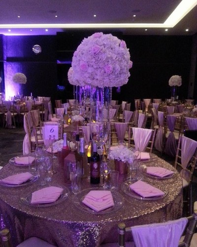 130 rose gold sequin table - gold,