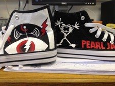 PEARL JAM HAND PAINTED SHOES CUSTOMISED TO ORDER