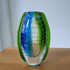 Sommerso Style Art Glass Vase