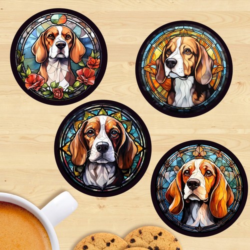 Pet dog coasters stained - pet,