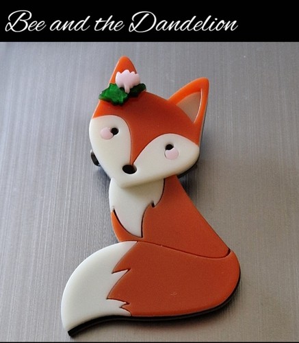 Cute fox brooch modern - cute,