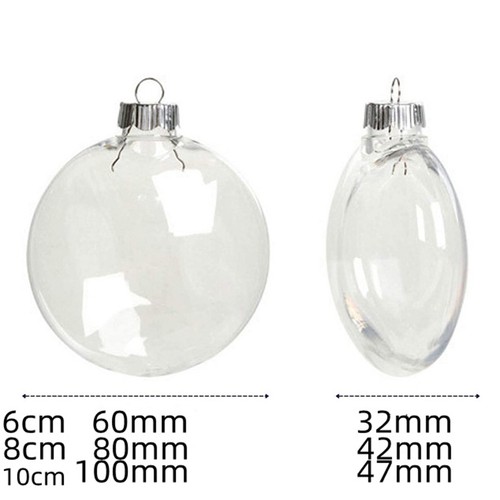 10x clear plastic balls oval - clear,
