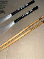 Zildjian Drum Sticks And Vater Brushes.  Used