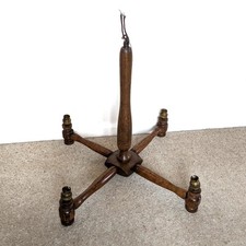 VTG Wooden 4 Arm Ceiling Chandelier Light Prop Mid 20th Century For Restoration 