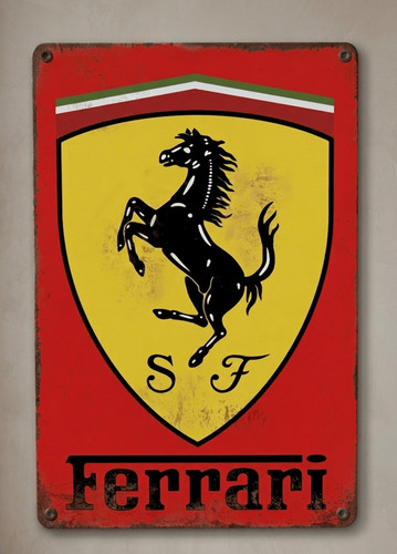 Ferrari metal sign retro - ferrari,