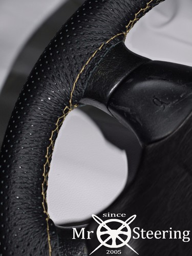 Perforated leather steering - leather,