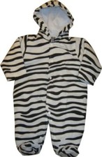 Babies Zebra Pram Suit Lightweight Popper Closure Black & White All In One New