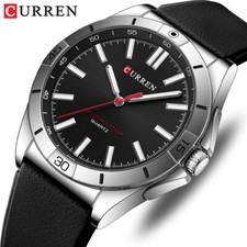 Curren Mens Rubber Strap Waterproof Quartz Watch Military Sports Wrist Watches