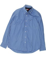TOMMY HILFIGER Mens Shirt Medium Blue Cotton BV10