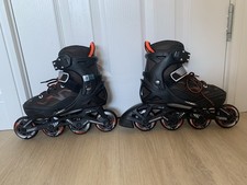 Oxelo Decathlon Kids' Roller Blade Skates Adjustable Sizes 13-2.5 EU32-35 Black