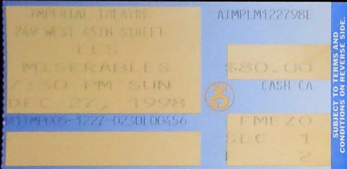 Les miserables broadway ticket - les,
