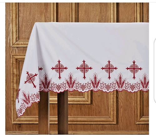 White altar frontal red - white,