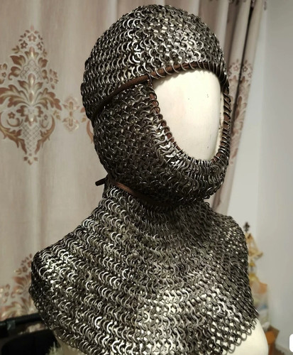 Chain mail coif flat ring - flat,