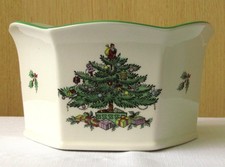 VINTAGE SPODE "CHRISTMAS TREE" HEXAGONAL UNPCD WINE COASTER BOTTLE HOLDER