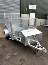 Ex demo 8x5 Apache Road Trailer with cage & rear loading ramp + Front alloy box