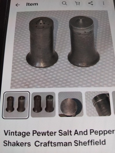 Pewter salt pepper shaker - pepper,