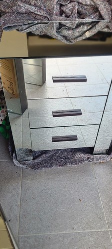 Mirror glass bedside cabinet - mirror,