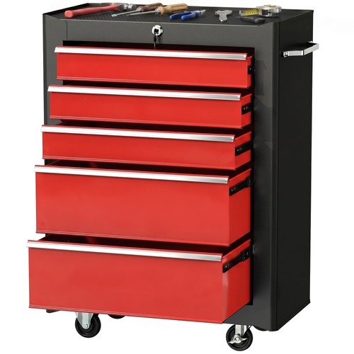 Homcom drawer lockable steel - 5-drawer,