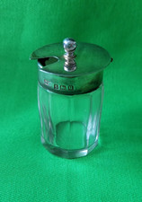 Antique glass mustard pot with