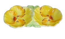 Vintage Retro Beswick Ware Small Yellow Pansy Porcelain Serving Dish Plate Bowl
