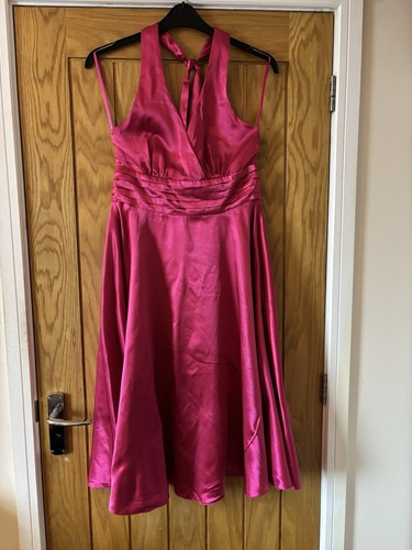 Pink halter neck dress - pink,