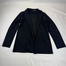 boohoo Women's Open Front Blazer Black UK 10 Polyester Elastane