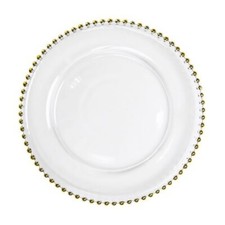 13" Decorative Charger Glass Plate Wedding Party Dining Table Setting Set 4,6,12