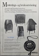 Original Jotul Wood Burning Stove Assembly & Operating Instructions, 1983