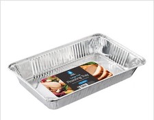 2 x VERY LARGE EXTRA DEEP DISPOSABLE ALUMINIUM FOIL ROASTING DISH CATERING TRAY