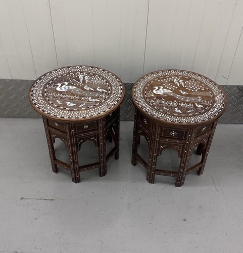 Pair anglo indian inlaid - pair,