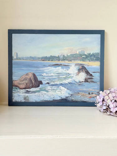 Original seascape oil painting - original,