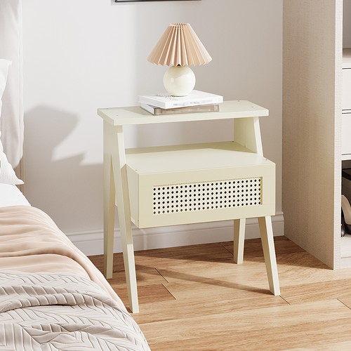 Bedside table rattan drawers - 1,