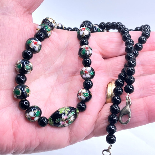 Enamel cloisonne necklace - enamel,