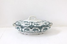 Vintage Green White Floral