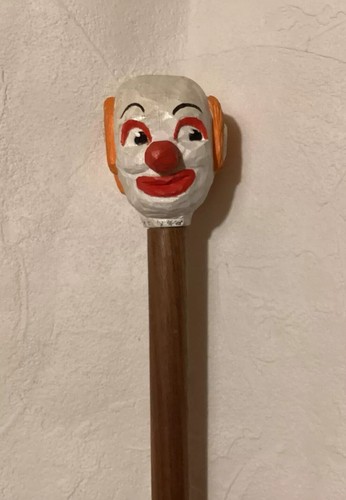 Vintage hand carved clown - hand, head