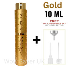 Twist-Up 10ml Refillable Perfume Spray Bottle Embossed Aluminium Design Travel