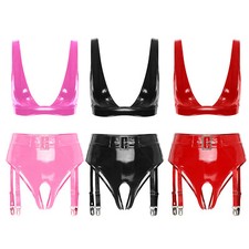 Womens Bra Top G-strings Underwear Garter Lingerie Set Sexy Two-Piece Club Bar