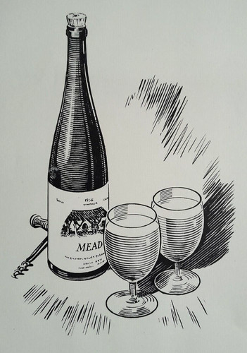 Mead bottle glasses honey - glasses,
