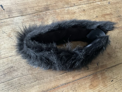 Ladies fur coat collar black - ladies,