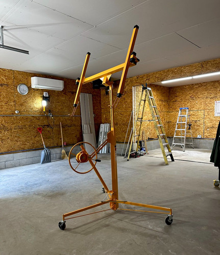 Yellow drywall lift - lift, panel
