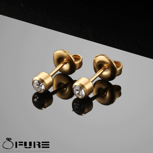 Hypoallergenic gold cubic - gold,