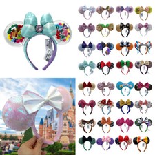 125 Styles Disney Parks Mickey Sequins Bow Mermaid Ariel Minnie Ears Headband