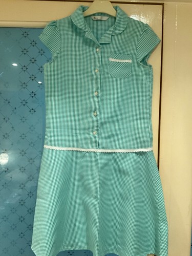 Girls school green - , check