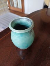 Small Ceramic Pot....green & black pattern