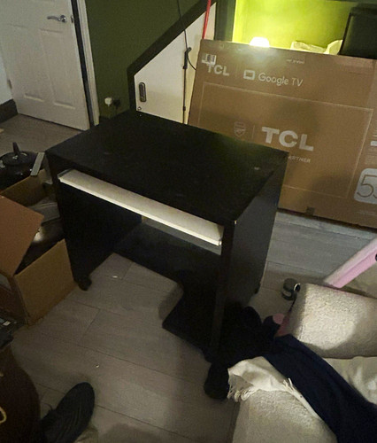 Computer desk black white - desk, black/white