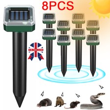 8/16Pcs Mole Rat Repellent Solar Ultrasonic Repeller Spike Garden Pest Deterrent