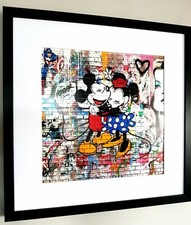 Mickey Mouse- Warhol- Mounted & Framed Banksy  Graffiti Art- Kate Moss
