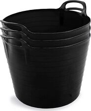 3 x 42 Litre Large Flexi Tub Home Garden Flexible Storage Colour Bucket Basket